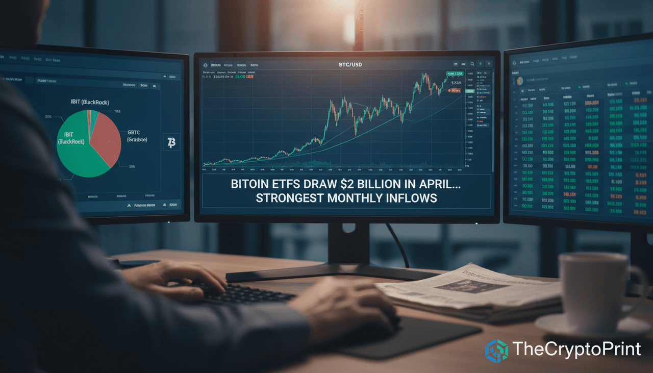 Bitcoin ETFs Draw $2 Billion in April, Marking Strongest Monthly Inflows This Year