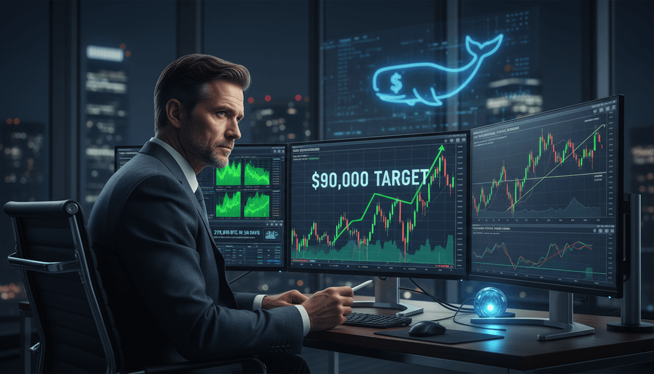Bitcoin Whales Drive $90K Target as Accumulation Hits Decade High